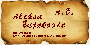 Aleksa Bujaković vizit kartica
